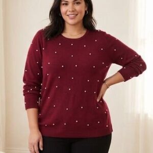 Brian Bailey Pearl Embellished Sweater